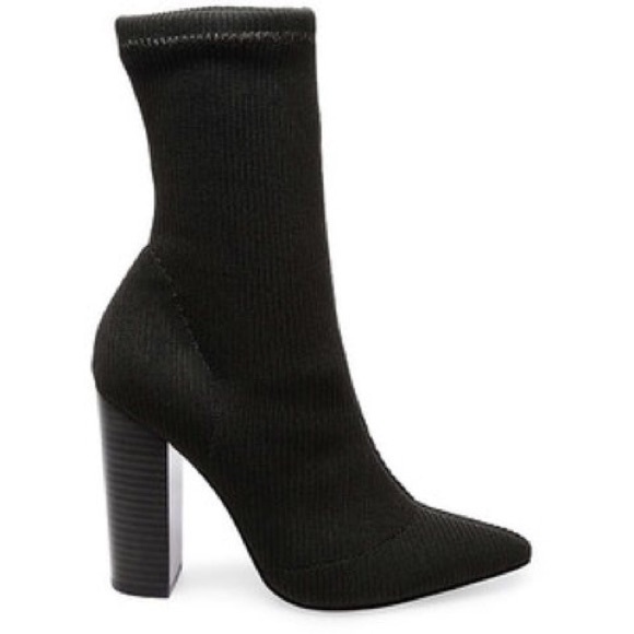 Steve Madden Black Sock Siena Boot Heel - Picture 2 of 7